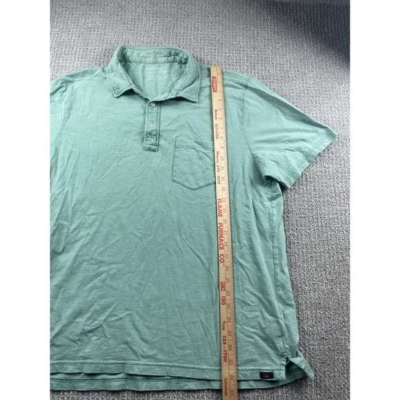 Faherty Sunwashed Organic Cotton Polo Shirt Mens XL Blue Casual Golf - Picture 9 of 13